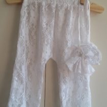 Aan het liegen Nauwgezet papier kanten broekje wit met bijpassend haarbandje, 2-delig set, geschikt voor  babyfotografie/newborn fotoshoot | Bellebo